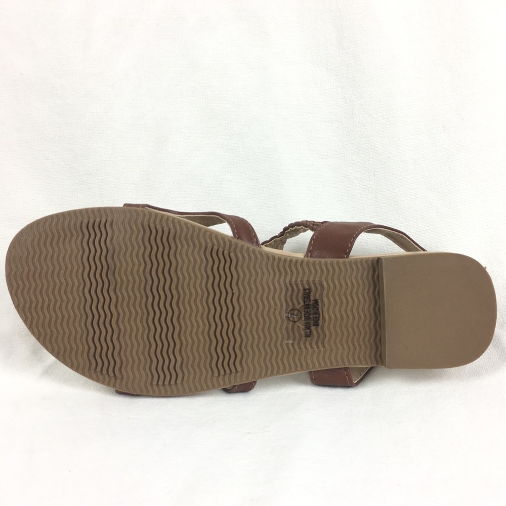 Criss Cross Cognac Brown Braided Thong Sandal - Picture 4 of 4